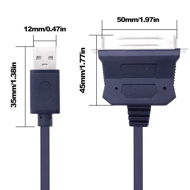 Alt view image 2 of 7 - USB to CN36 Parallel Port Printer Cable USB 2.0 to Centronics 36 Pin Parallel IEEE 1284 Printer Adapter Cable Converter Cord-1.2M/3.9FT