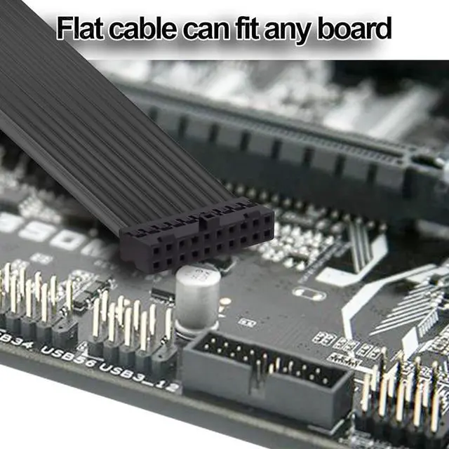 Alt view image 5 of 7 - USB 3.0 Header Extension Cable Motherboard 19/20 Pin Male to Female Internal Extension Cable USB 3.0 19Pin 20 Pin Extender Adapter for Solving Motherboards Blocked by Graphics Card -15cm