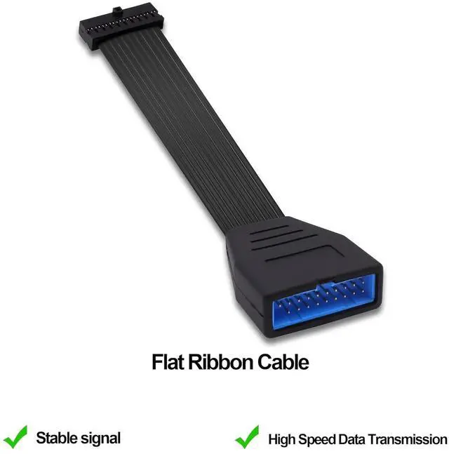 Alt view image 6 of 7 - USB 3.0 Header Extension Cable Motherboard 19/20 Pin Male to Female Internal Extension Cable USB 3.0 19Pin 20 Pin Extender Adapter for Solving Motherboards Blocked by Graphics Card -15cm