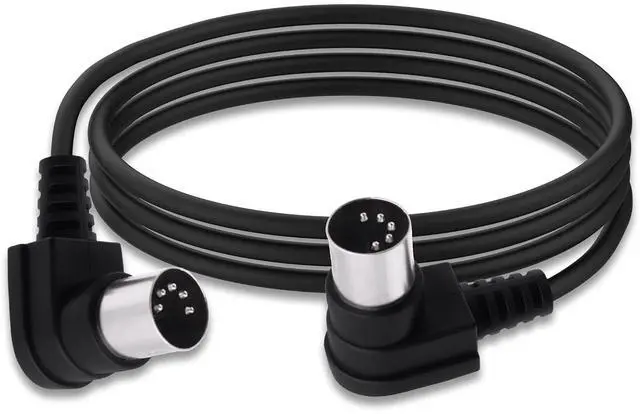 Main image of Din 5Pin MIDI Cable Male to Male Right Angle 90 Degree 5 Pin Din Audio Adapter Extension Cable Cord for Synthesizer Amplifier Mixer MIDI Keyboard Equipment-1.5M/4.9FT