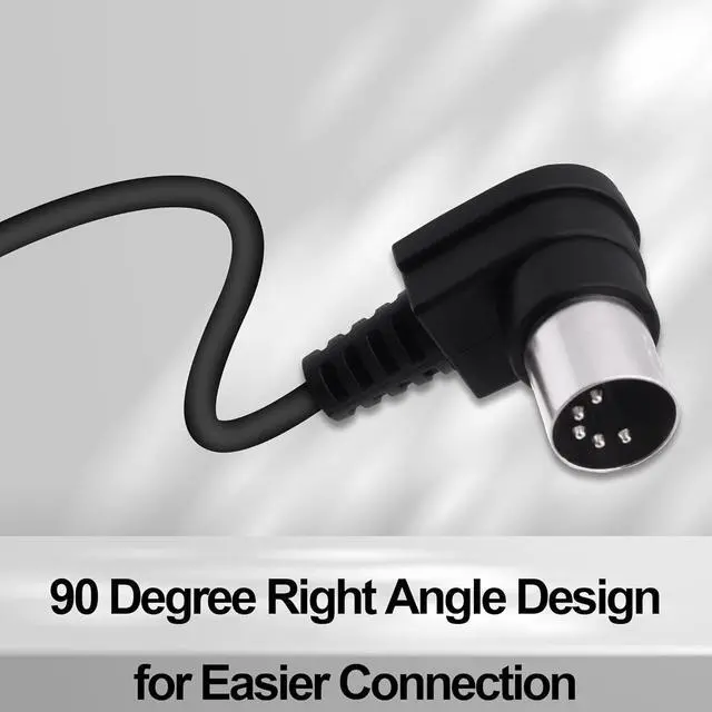 Alt view image 5 of 7 - Din 5Pin MIDI Cable Male to Male Right Angle 90 Degree 5 Pin Din Audio Adapter Extension Cable Cord for Synthesizer Amplifier Mixer MIDI Keyboard Equipment-1.5M/4.9FT