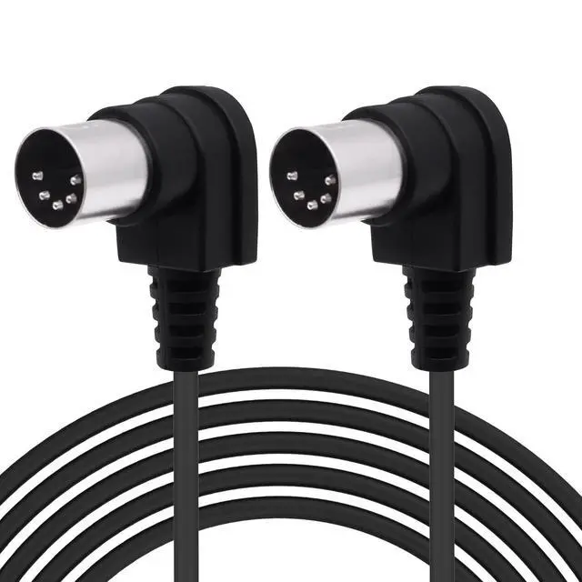 Alt view image 2 of 7 - Din 5Pin MIDI Cable Male to Male Right Angle 90 Degree 5 Pin Din Audio Adapter Extension Cable Cord for Synthesizer Amplifier Mixer MIDI Keyboard Equipment-1.5M/4.9FT
