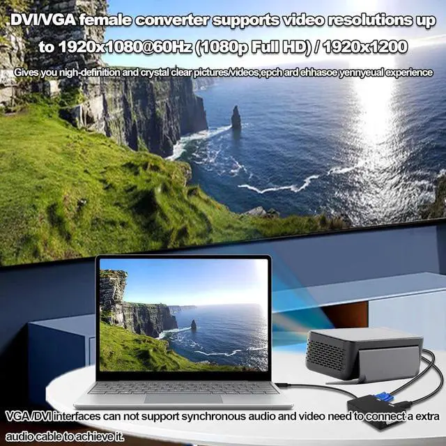 Alt view image 4 of 7 - DisplayPort to HDTV VGA DVI Adapter DP to VGA DVI HDTV 3 in 1 Adapter Converter Male to Female Cable for PC Laptop TV Projector