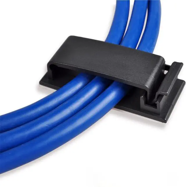 Main image of Cable Clips, Ethernet Cable Organizer, Conwork Adhesive Wire Management Clamps, Desktop Cord Holder Hider, Charging Cable Drop Organizer & Management System for TV PC Laptop Home Office [50-Pack]