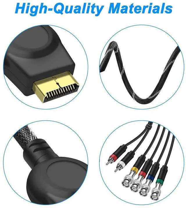 Alt view image 5 of 7 - PS2 PS3 Component AV Cable Audio Video HDTV Cord with 4 BNC RGB RGBS Connectors for PS2/PS3 Console, CRT Monitor