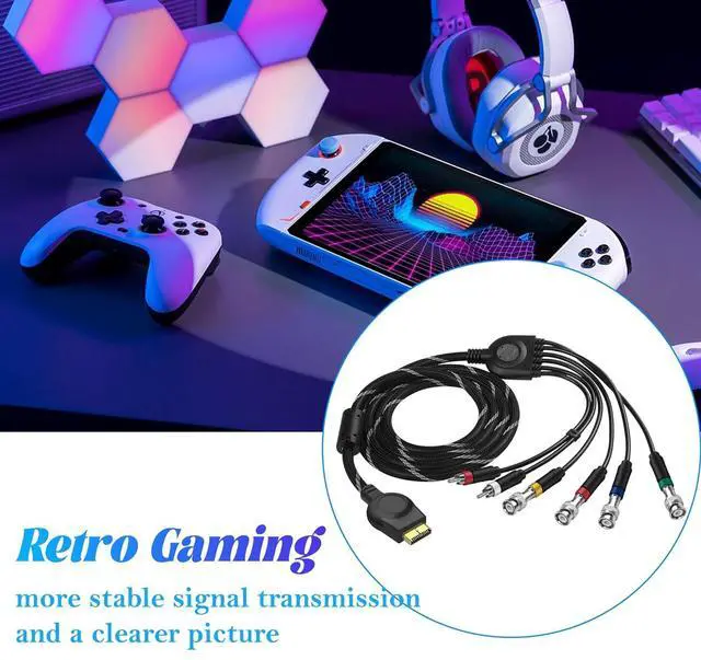 Alt view image 6 of 7 - PS2 PS3 Component AV Cable Audio Video HDTV Cord with 4 BNC RGB RGBS Connectors for PS2/PS3 Console, CRT Monitor
