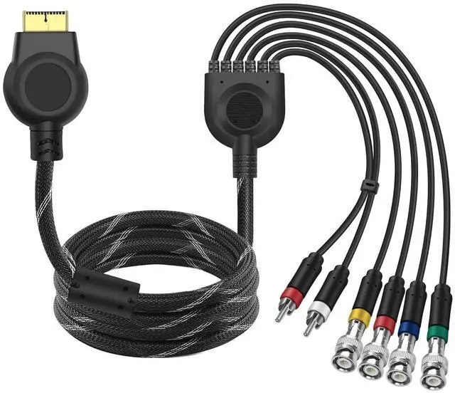 Main image of PS2 PS3 Component AV Cable Audio Video HDTV Cord with 4 BNC RGB RGBS Connectors for PS2/PS3 Console, CRT Monitor