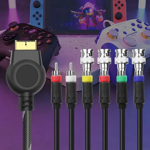 Alt view image 4 of 7 - PS2 PS3 Component AV Cable Audio Video HDTV Cord with 4 BNC RGB RGBS Connectors for PS2/PS3 Console, CRT Monitor