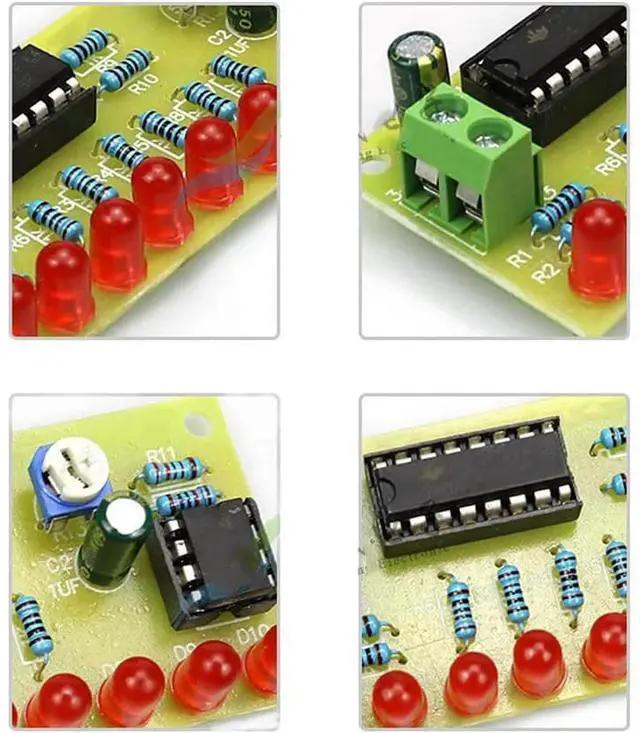 Alt view image 4 of 5 - NE555+CD4017 LED Chaser LED Running Light Flow light kit Capacitor Oscillator Clock Siganal Electronic Production DIY kits