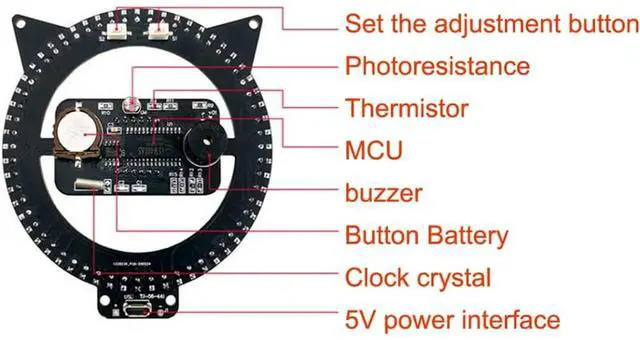 Alt view image 2 of 4 - 4-Digital DIY Electronic Clock Kit Multi-FunctionLight Control Temperature Alarm Clock Soldering Kit for Beginner Study School Teaching Adults and Kids