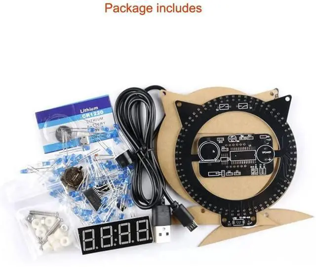 Alt view image 4 of 4 - 4-Digital DIY Electronic Clock Kit Multi-FunctionLight Control Temperature Alarm Clock Soldering Kit for Beginner Study School Teaching Adults and Kids