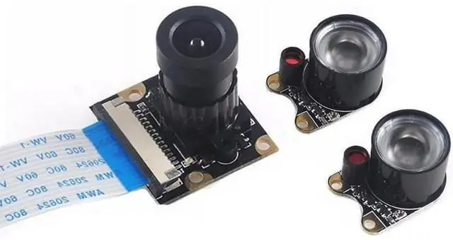 Alt view image 2 of 5 - Raspberry Pi 3 b+ 4 b Camera Night Vision Camera Adjustable-Focus Module 5MP OV5647 Webcam Video 1080p with 2 Infrared IR LED Light HD Webcam Compatible with Raspberry 4B/3 B+/3B/2B+