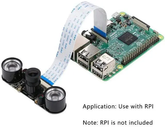 Alt view image 3 of 5 - Raspberry Pi 3 b+ 4 b Camera Night Vision Camera Adjustable-Focus Module 5MP OV5647 Webcam Video 1080p with 2 Infrared IR LED Light HD Webcam Compatible with Raspberry 4B/3 B+/3B/2B+
