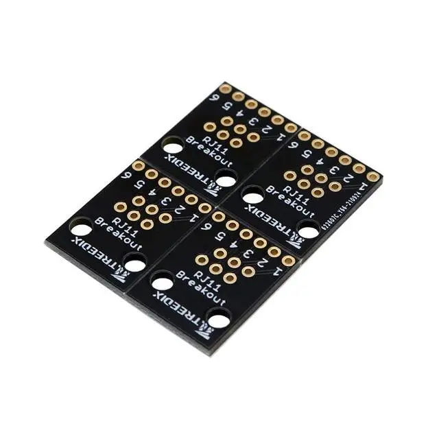 Alt view image 2 of 4 - 4PCS RJ11 6-pin Breakout Board with PCB Mount Black Modular Jack 6P6C Telephone Socket Connector Jack Coupler
