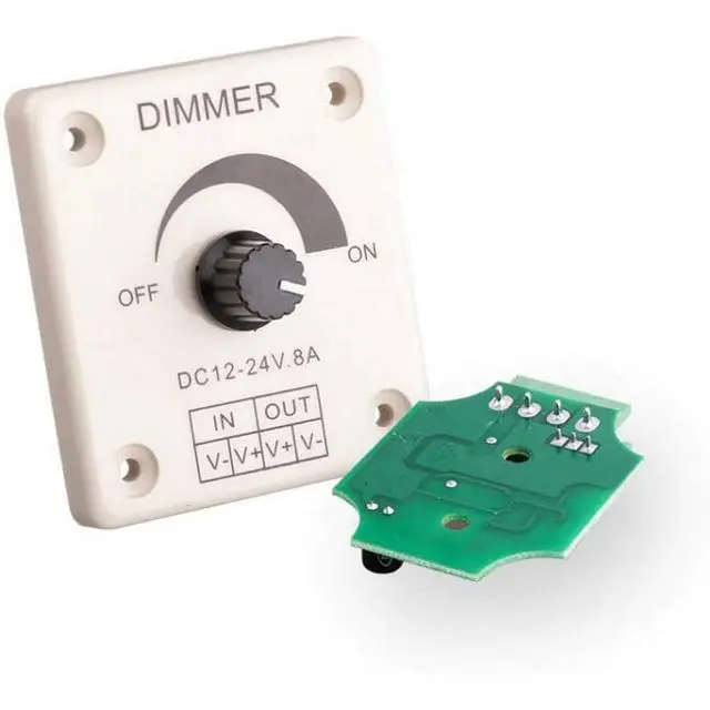 Alt view image 5 of 5 - 2PCS PWM dimmer Controllers Switch LED light with dimmer DC12-24V 8A Adjustable Brightness Light Switch