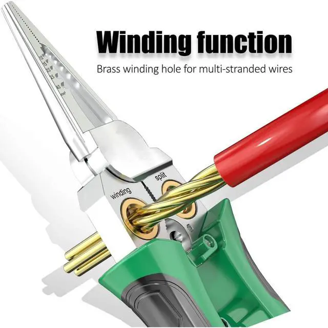 Alt view image 6 of 7 - 8 in 1 Multi-Function Wire Stripping Pliers with 2 Pcs Mini Coaxial Cable Stripper, Upgrade Wire Strippers Scissors with Electricity Measurement Function for Wire Stripping, Cutting, Crimping