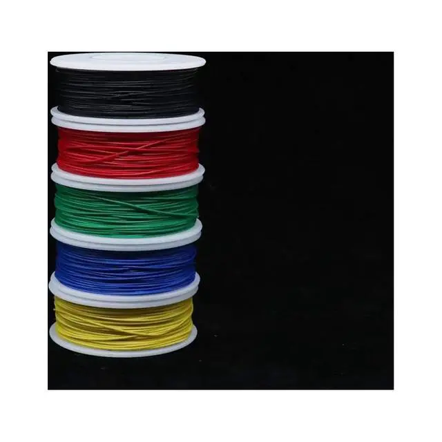 Alt view image 2 of 7 - 5pcs 164ft Copper Hookup Wire Kit Wrapping 30AWG Cable Jumper Wire Solid Core Tinned Copper Wrapping Wire 5 Color