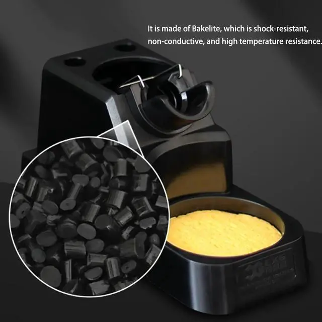 Alt view image 4 of 5 - Soldering Iron Stand Solder Holder, Suitable for 500 high temperature Solder Iron Station Kit Includes Spare Tip Slot, Solder Dross Cleaning Stand and Cleaner with Built-in Rosin