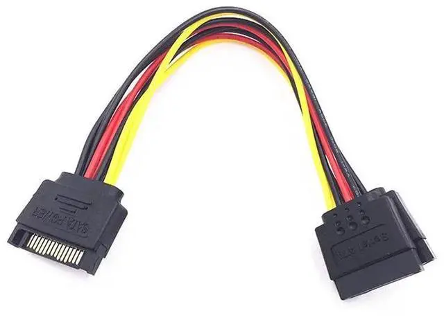 Alt view image 2 of 5 - 4PCS Power Splitter Cable 15 Pin Male to 15 Pin Dual Female Power Cable 8 Inches Extension Cable Splitter SATA to SATA Connector One-in-Two Power Cord