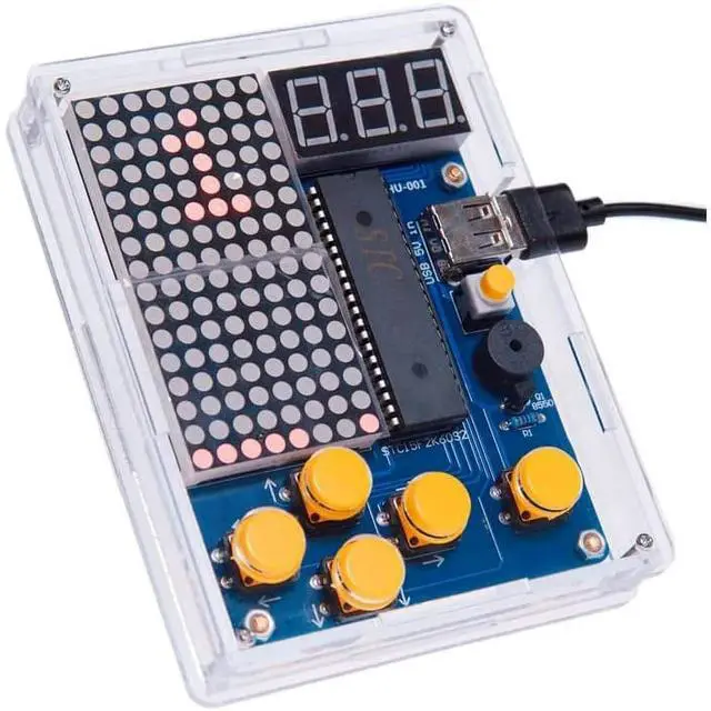 Alt view image 2 of 6 - Soldering Practice Project Game Kit DIY Electronic Game Console Kit Block Diy Kit Classical Games with Light and Case for School Education Teaching and Learning