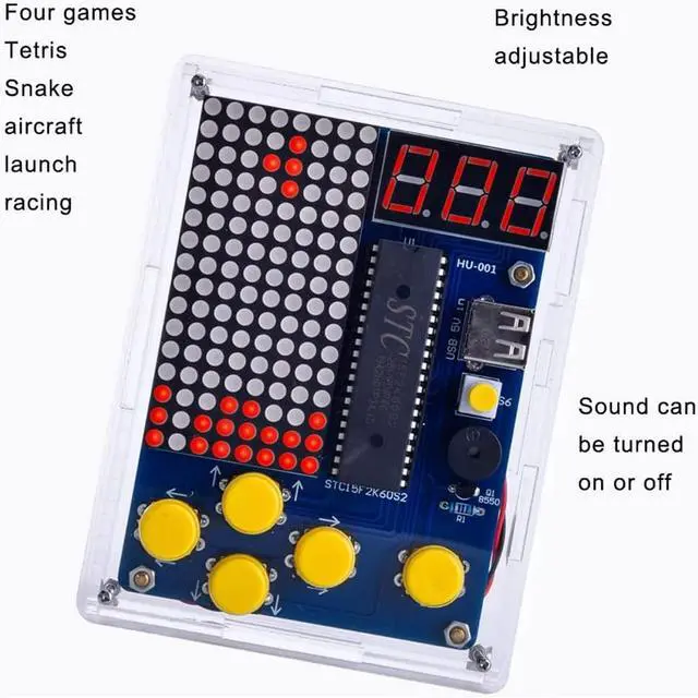 Alt view image 4 of 6 - Soldering Practice Project Game Kit DIY Electronic Game Console Kit Block Diy Kit Classical Games with Light and Case for School Education Teaching and Learning