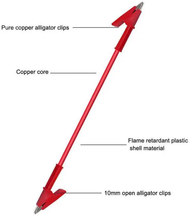 Alt view image 3 of 6 - 5PCS Alligator Clips Test Leads Dual Ended Crocodile Wire Cable with Insulators Clips Test Flexible Copper Cable for Electrical Testing 3.3ft/1m 5 Colors