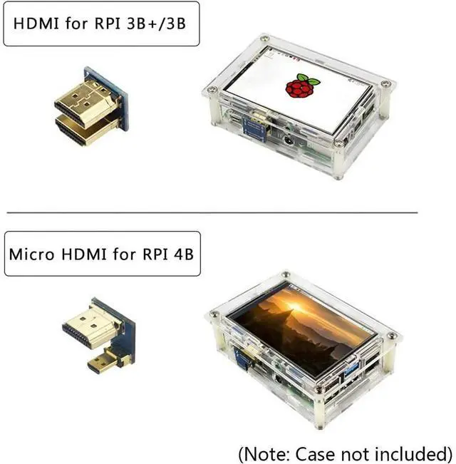 Alt view image 3 of 6 - 2pcs HDMI Adapter Compatible with Touch Screen Module to Raspberry Pi 3B/4B, HDMI to HDMI, Micro HDMI to HDMI Adapter Module