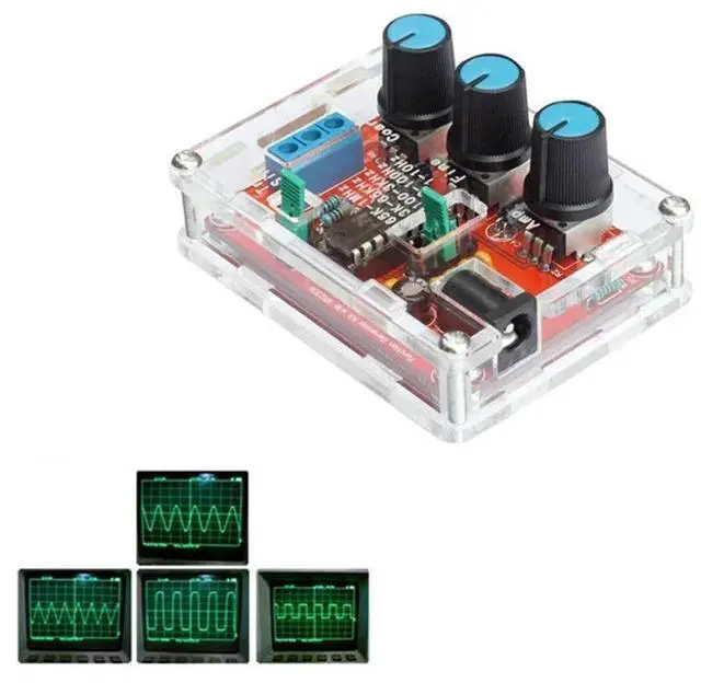 Alt view image 6 of 6 - XR2206 Signal Generator DIY Kit Sine/Triangle/Square Output 1Hz-1MHz Adjustable Frequency High Precision Function Signal Generator with Acrylic Case