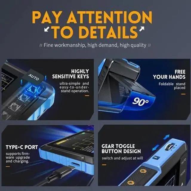 Alt view image 7 of 7 - DSO 153 Handheld Digital Oscilloscope Kit ,1M Bandwidth,5MS/s High Sampling Rate and Automatic Shutdown Portable Oscilloscope with 14 Adjustable Waveforms for DIY,Automotive Repair
