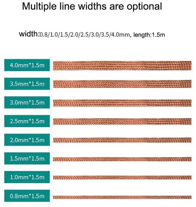 Alt view image 2 of 6 - Solder Wick Braid with Flux Super 5ft Length 4mm Width Desoldering Wick Braid Remover Tool Solder Sucker 1 piece No-Clean Soldering Wick Wire Roll and Disassemble Electrical Components