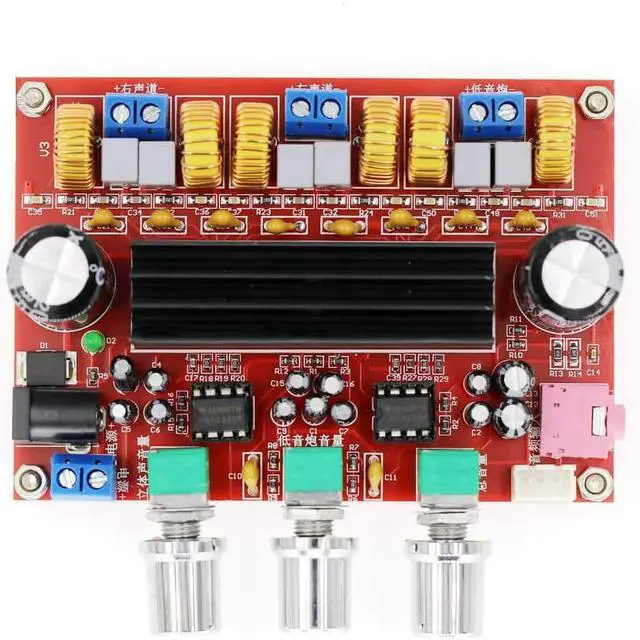 Alt view image 2 of 2 - TPA3116 2.1-Channel Audio Amplifier Board DC12V-24V 2x50W + 100W Subwoofer Output Power AMP Module Board Speaker