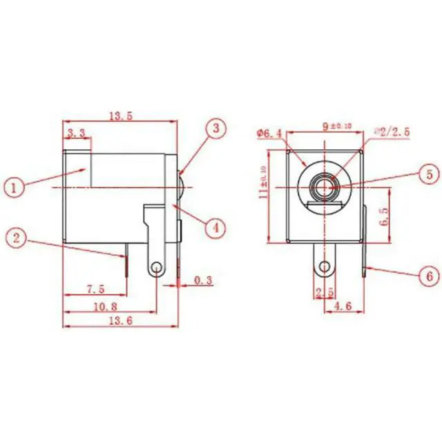 Alt view image 6 of 6 - 10PCS 2.1mm x 5.5mm Connector 3 Pins PCB Mounting Female DC Power Barrel Jack DC Power Socket