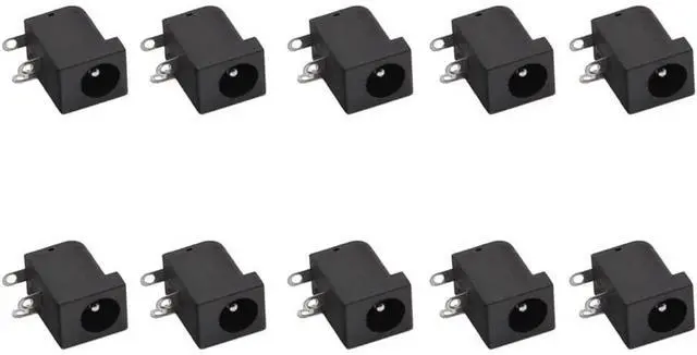 Main image of 10PCS 2.1mm x 5.5mm Connector 3 Pins PCB Mounting Female DC Power Barrel Jack DC Power Socket