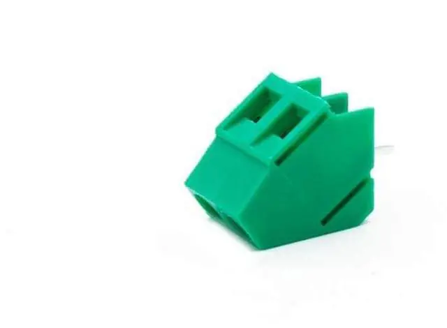 Alt view image 3 of 5 - 10PCS 5mm Pitch Screw Terminal Block Connector 2 Pin Straight Leg KF350 Copper Green PCB Terminal Blocks