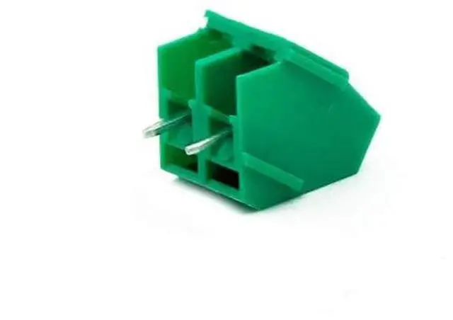 Alt view image 2 of 5 - 10PCS 5mm Pitch Screw Terminal Block Connector 2 Pin Straight Leg KF350 Copper Green PCB Terminal Blocks