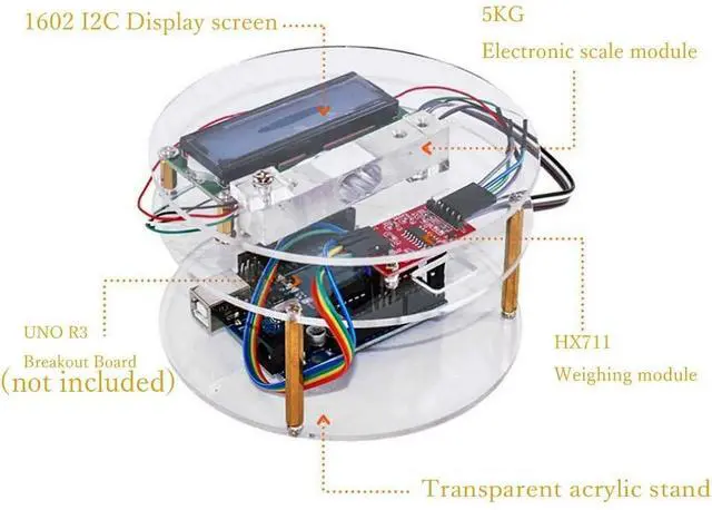 Alt view image 2 of 6 - Electronic Scale Package Weighing Special Sensor load cell HX711 Compatible with Arduino