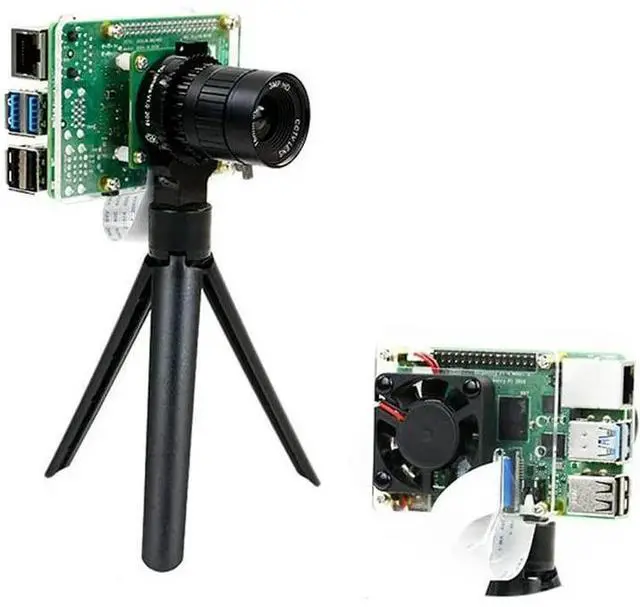 Alt view image 3 of 5 - HD Camera Case Acrylic Heat Dissipation Tripod Camera Module Lens for Raspberry Pi 3B/3B+/4B