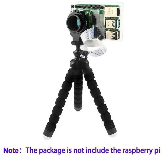 Alt view image 5 of 5 - HD Camera Case Acrylic Heat Dissipation Tripod Camera Module Lens for Raspberry Pi 3B/3B+/4B