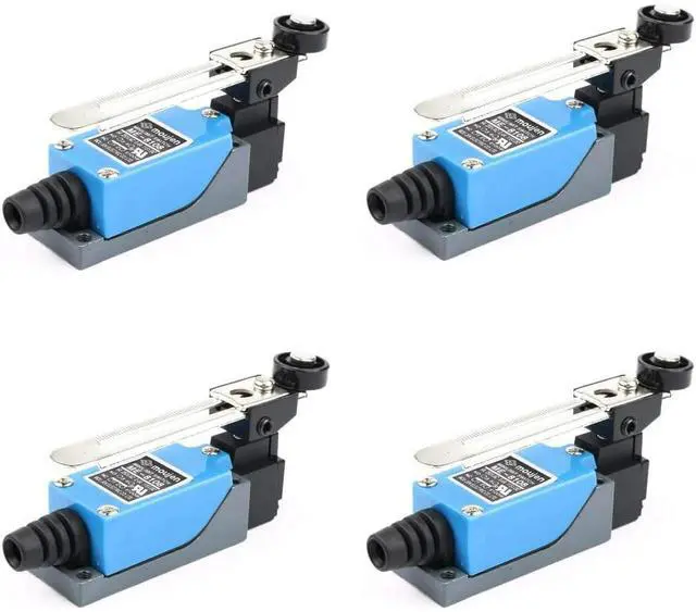 Main image of 4pcs Limit Switch ME-8108 AC 250V Limit Adjustable Roller Lever Rocker Arm self-Reset Limit Switch 1 NC 1NO
