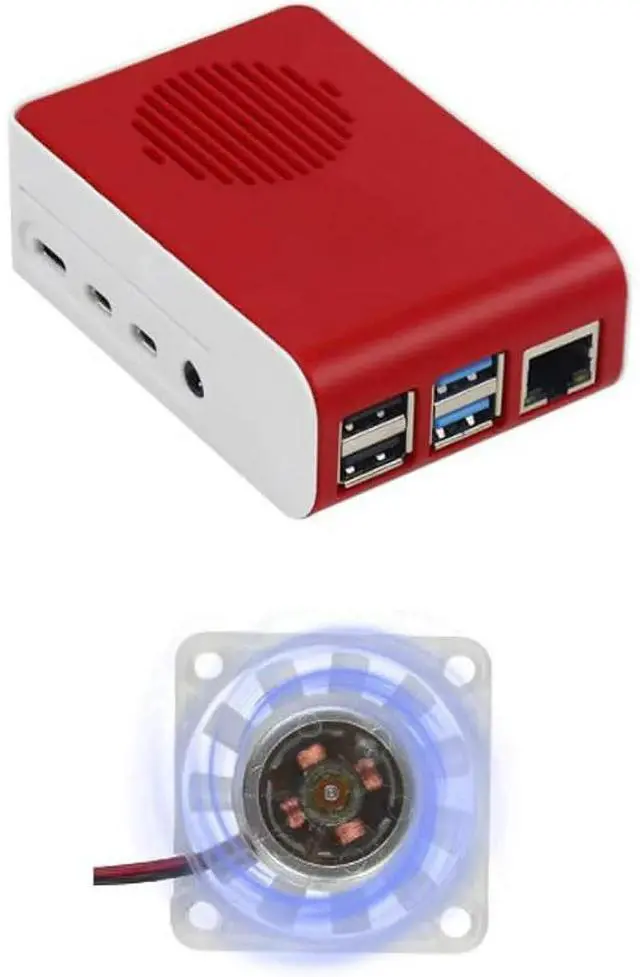 Alt view image 5 of 6 - Case with Dazzling LED Cooling Fan, Raspberry pi Heatsink for Raspberry pi 4 4