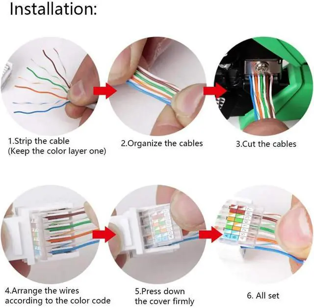 Alt view image 4 of 6 - 10 pcs RJ45 Connectors Cat6 Connector RJ45 Ends Ethernet Cable Crimp Connectors