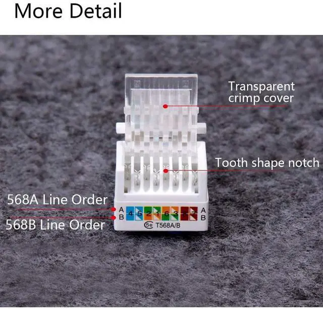 Alt view image 6 of 6 - 10 pcs RJ45 Connectors Cat6 Connector RJ45 Ends Ethernet Cable Crimp Connectors