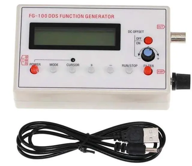 Main image of 1HZ-500KHZ DDS Signal Generator Frequency Meter FG-100 DDS Function Sine and Pulse Wave Frequency Counter