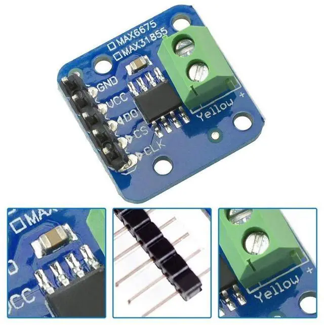 Alt view image 3 of 5 - K-Type Thermocouple Breakout Board MAX31855 Thermocouple Sensor Module Temperature -200 to +1350 degrees Celsius SPI Interface Digital Direct Readability Temperature