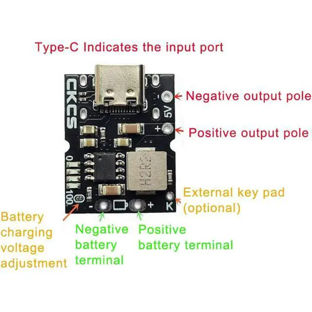 Alt view image 2 of 5 - 2pcs Type-C USB Charging Module High-Precision Lithium Battery Charging Protection Converter Type C Input Compatible with 4.2V