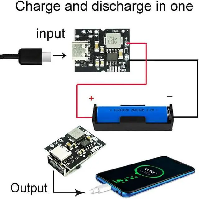 Alt view image 3 of 5 - 2pcs Type-C USB Charging Module High-Precision Lithium Battery Charging Protection Converter Type C Input Compatible with 4.2V