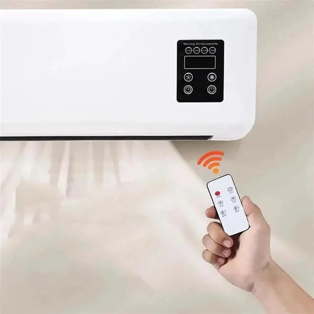 Alt view image 7 of 7 - Heater Household Bathroom Heater Wall-Mounted Electric Heater Dual-Purpose Electric Heater Fast Heating US Plug,1 x Wall-mounted heater 1 x Plug