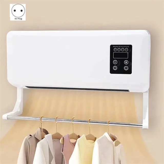 Alt view image 6 of 7 - Heater Household Bathroom Heater Wall-Mounted Electric Heater Dual-Purpose Electric Heater Fast Heating US Plug,1 x Wall-mounted heater 1 x Plug