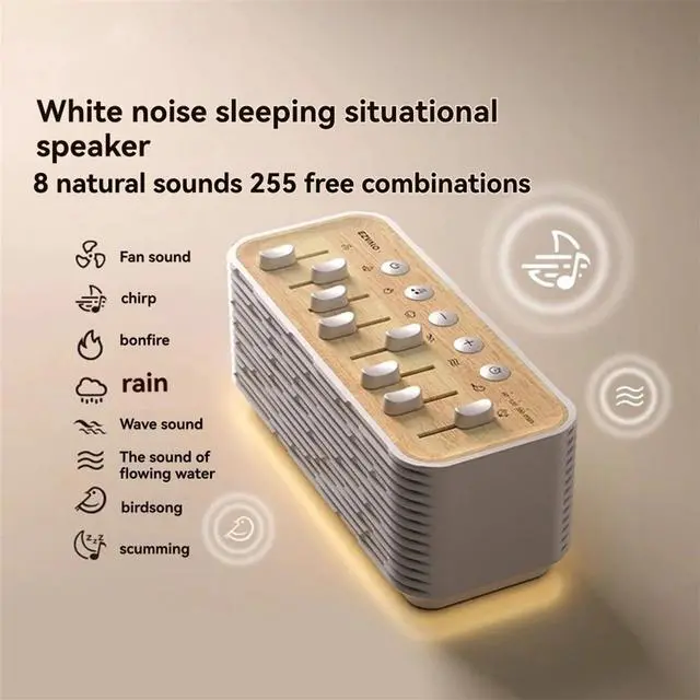 Alt view image 5 of 7 - White Noise Sleep Sound Bluetooth Speaker Machine with 8 Nature Sound Mini Speaker Music Center Wireless Home B