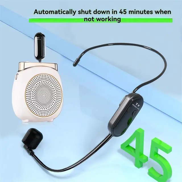 Alt view image 7 of 7 - 2Pcs 2.4G Wireless Microphone Headset Long Range 30M for Voice Amplifiers, Speakers, Karaoke, Teaching, Outdoor Speeches